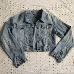 Light Blue Cropped Denim Jacket
